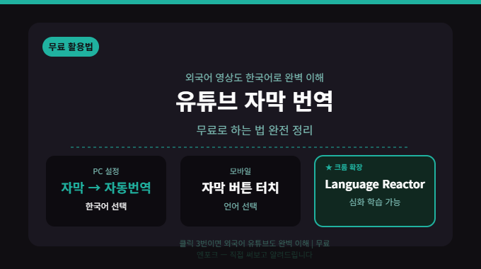 유튜브 자막 번역 무료로 하는 법 — 자막을 켜고 번역하는 순서